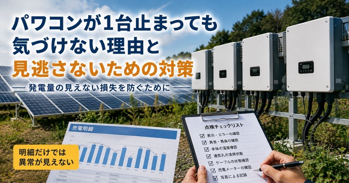 パワーコンディショナの点検チェックリストと売電明細