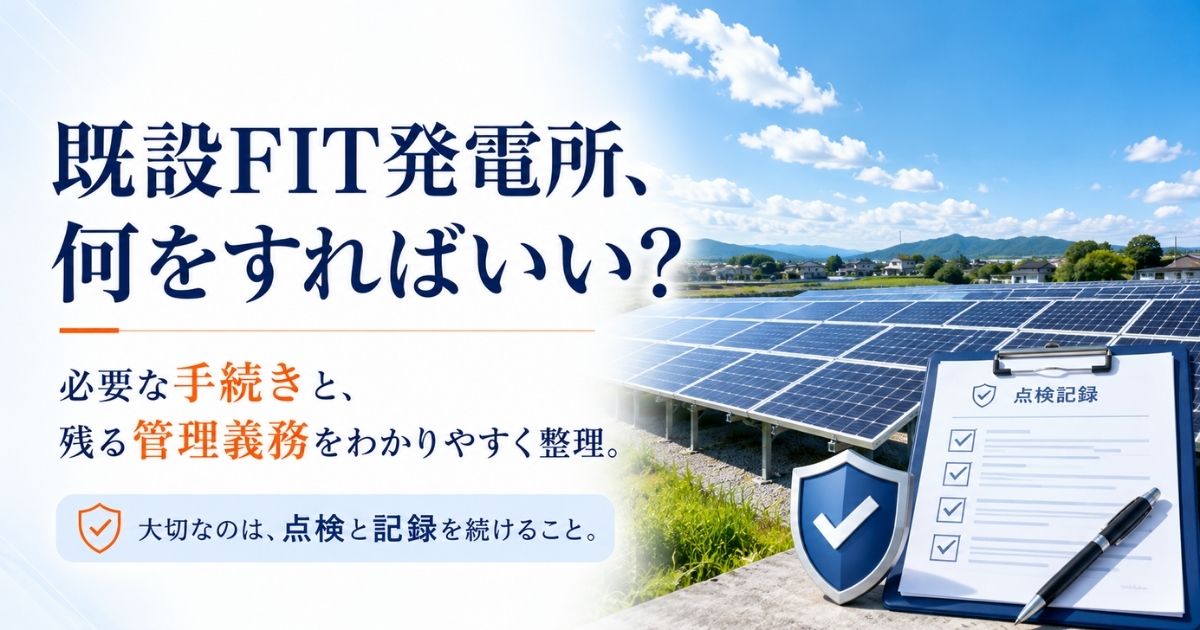 既設の低圧太陽光発電所と点検記録の書類